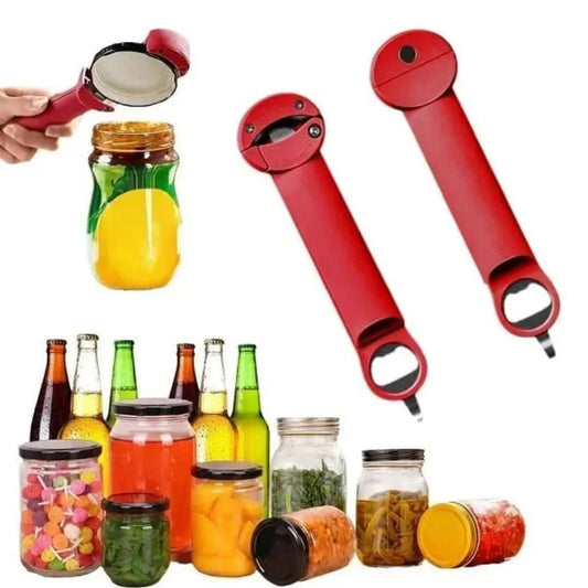 Multifunktionaler, roter Flaschendreher, einziehbar, für Gläser und Flaschenöffnen.