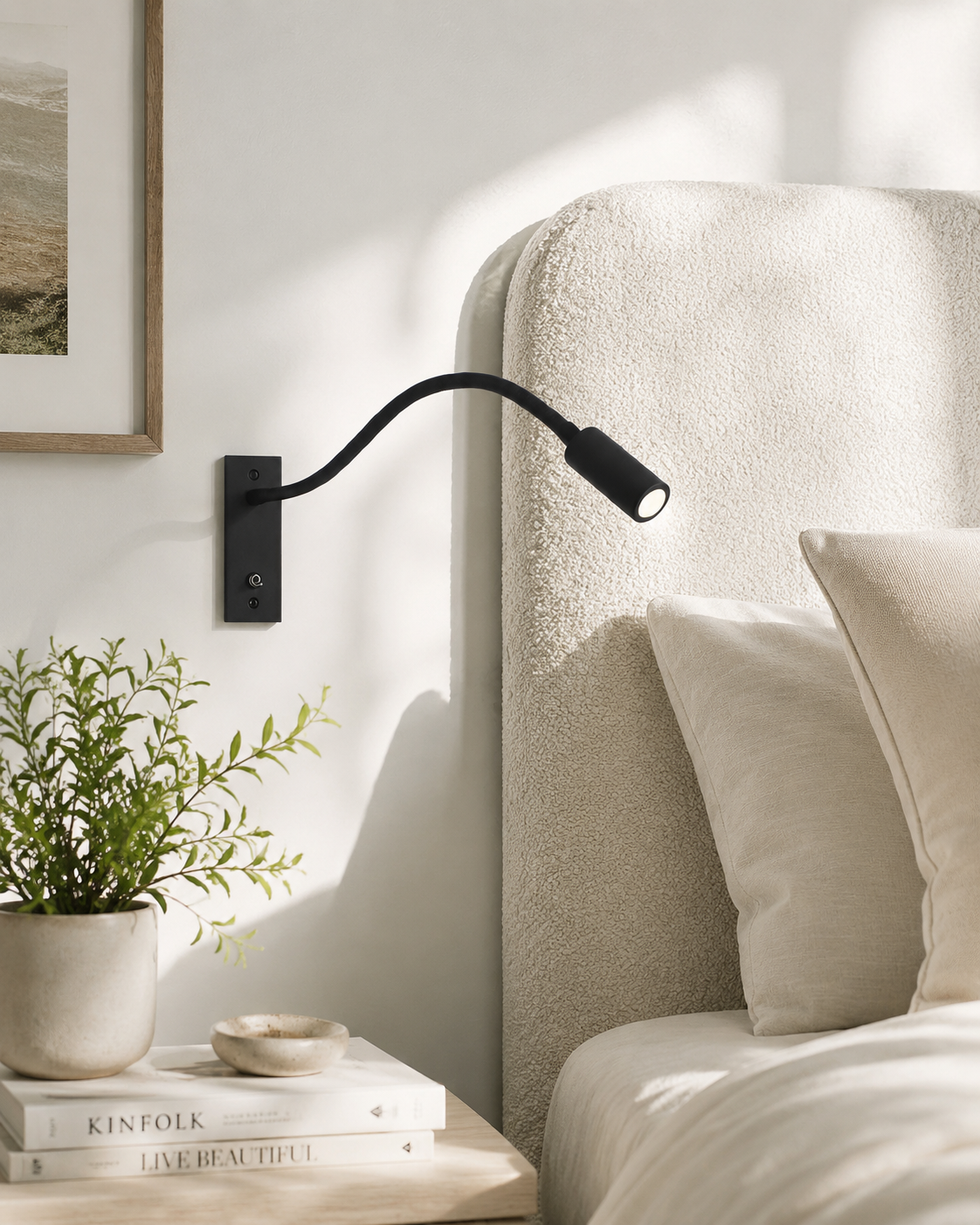 Flexible Gooseneck Wall Light – Adjustable Modern Reading Lamp for Bed and Sofa 2