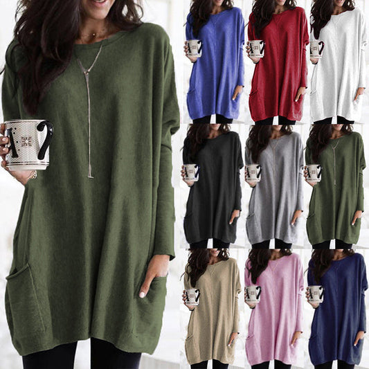 Oversized Damen Herbstpullover mit Taschen – Yara