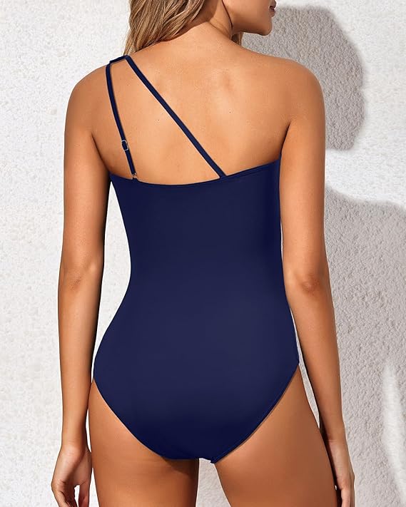 Badeanzug Damen Einteiler | One-Shoulder Design | Bauchformend | Sommer-Luzern Mode