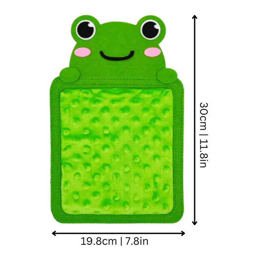 Grüner Frosch-Babylätzchen aus weichem Stoff, 30x19,8 cm, niedliches Design.