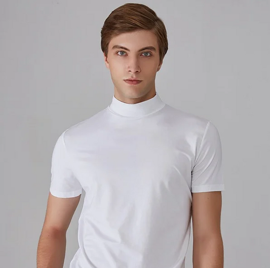 Herren T-Shirt | Turtleneck | Enganliegender Schnitt | Kurzarm-Luzern Mode