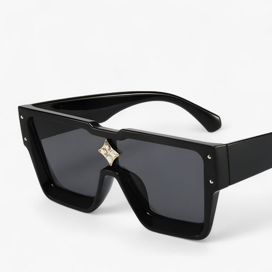 Sonnenbrille | Punk | Gespiegelt | Eckig | Unisex | UV400 Schutz-Schwarz Grau-Luzern Mode