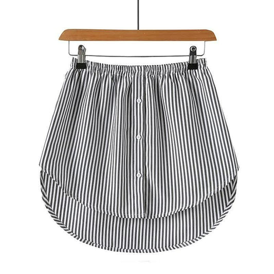 Gestreifter Hemdkragen-Einsatz, schwarz-weiß, Baumwolle, modisches Accessoire für Damen.