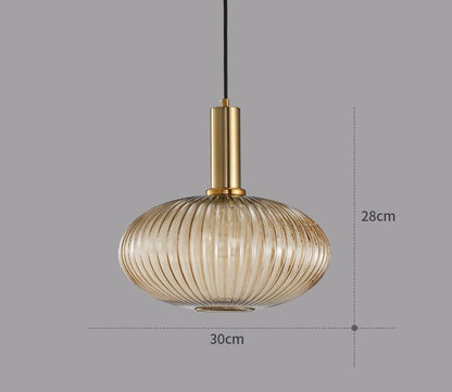 Braune Glas-Hängelampe, dänisches Design, 30cm Durchmesser, 28cm Höhe, modernes Interieur.