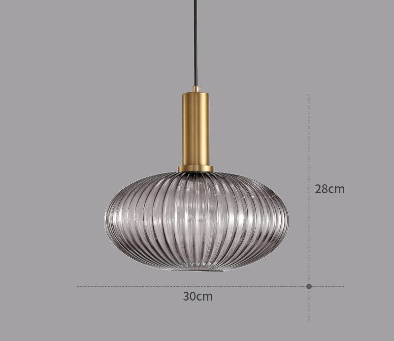 Graue Glas-Hängelampe, dänisches Design, 30cm Durchmesser, 28cm Höhe, modernes Interieur.