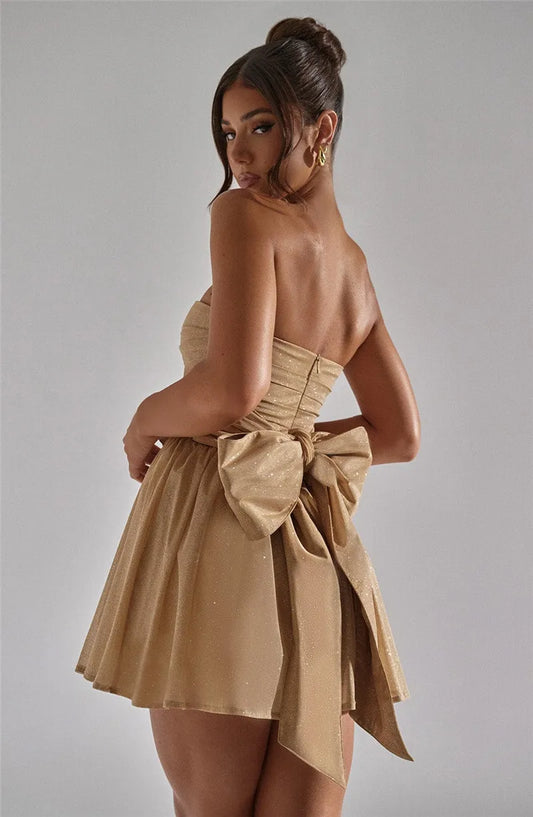 Minikleid | Glitzernd | Ärmellos | Figurbetont | Einfarbig | Elastisch-Luzern Mode