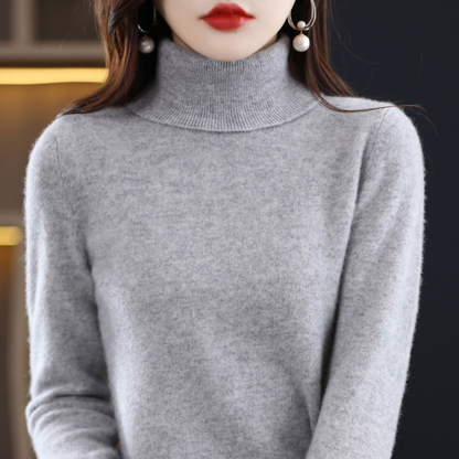 Women's 100% Cashmere Turtleneck Sweater – Soft Regular Fit Pullover 11