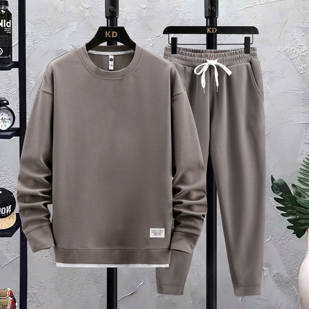Graues Jordan Jogginganzug-Set, Herren, Baumwolle, bequem, modisch, Freizeitkleidung.