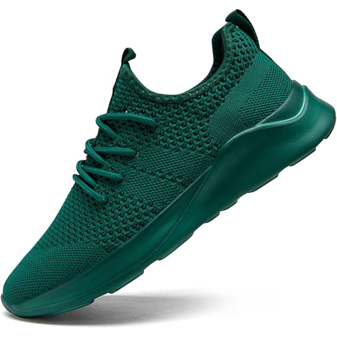 Grüner Sneaker aus Mesh, atmungsaktiv, sportlich, bequeme Laufschuhe für Herren.