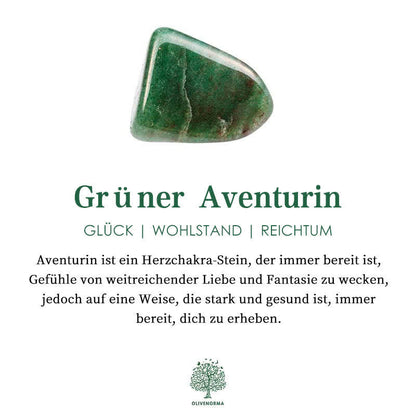 Grüner Aventurin Edelstein, Herzchakra, Glücksbringer, Wohlstand, Reichtum, spiritueller Kristall.