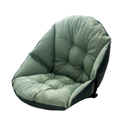 Grüner Klappsessel, gepolstert, verstellbar, ideal für Wohnzimmer oder Büro.
