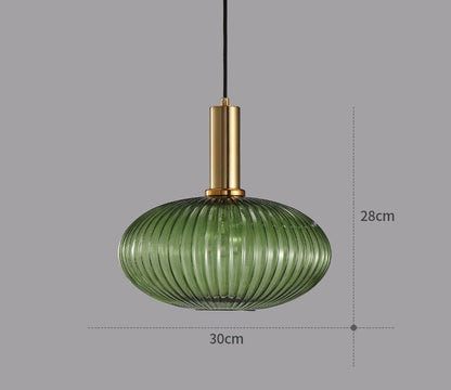 Grüne Glas-Hängelampe, dänisches Design, 30cm, modernes Interieur, Beleuchtung.