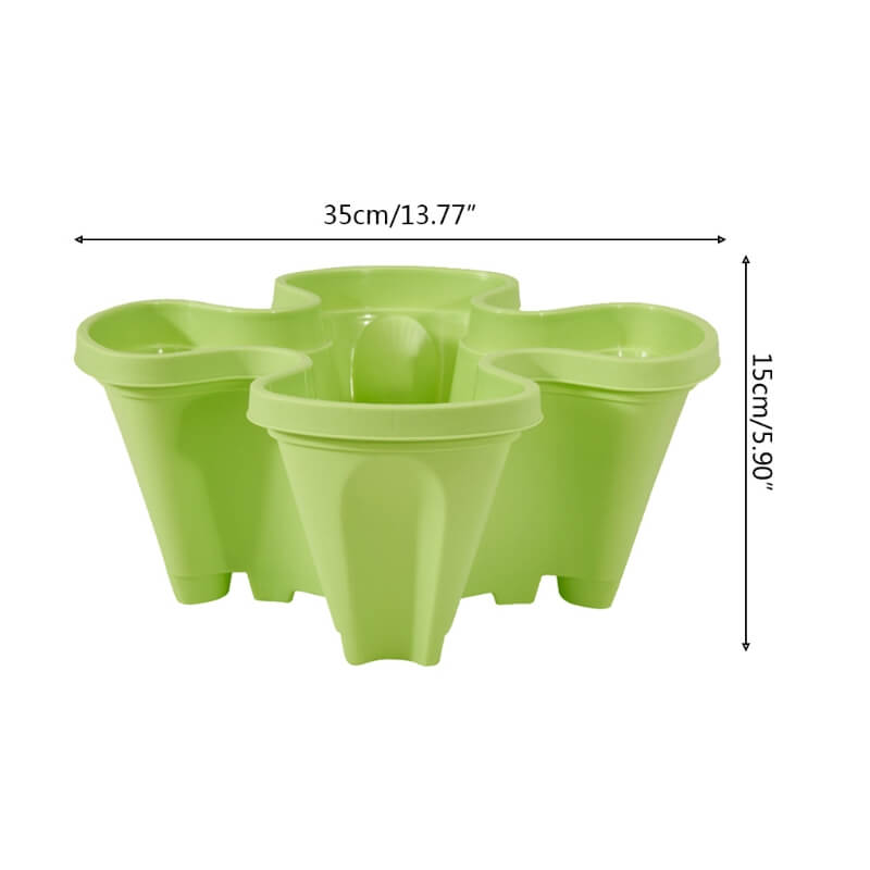 Grüner Kunststoff-Blumentopf, stapelbar, 35cm, für Garten oder Balkon.