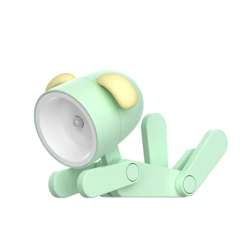 Grüne LED-Tischlampe in Hundeform, verstellbar, modern, Kinderzimmer-Beleuchtung.