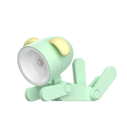 Grüne LED-Tischlampe in Hundeform, verstellbar, modern, Kinderzimmer-Beleuchtung.