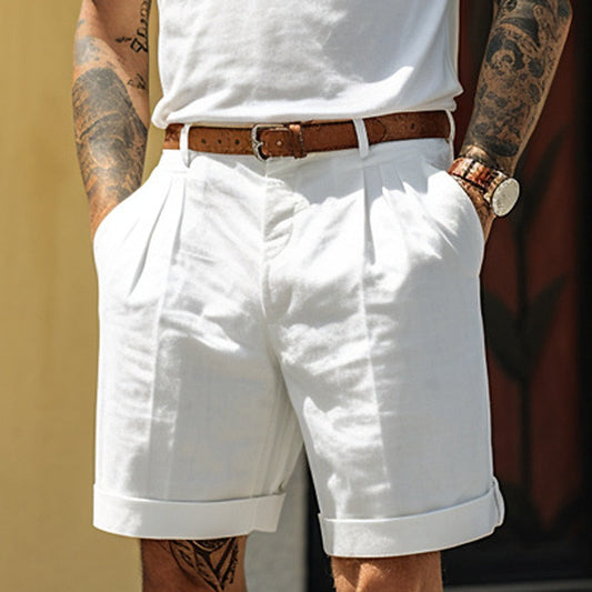 Stilvolle Leinen-Baumwoll-Shorts für Herren – Milan