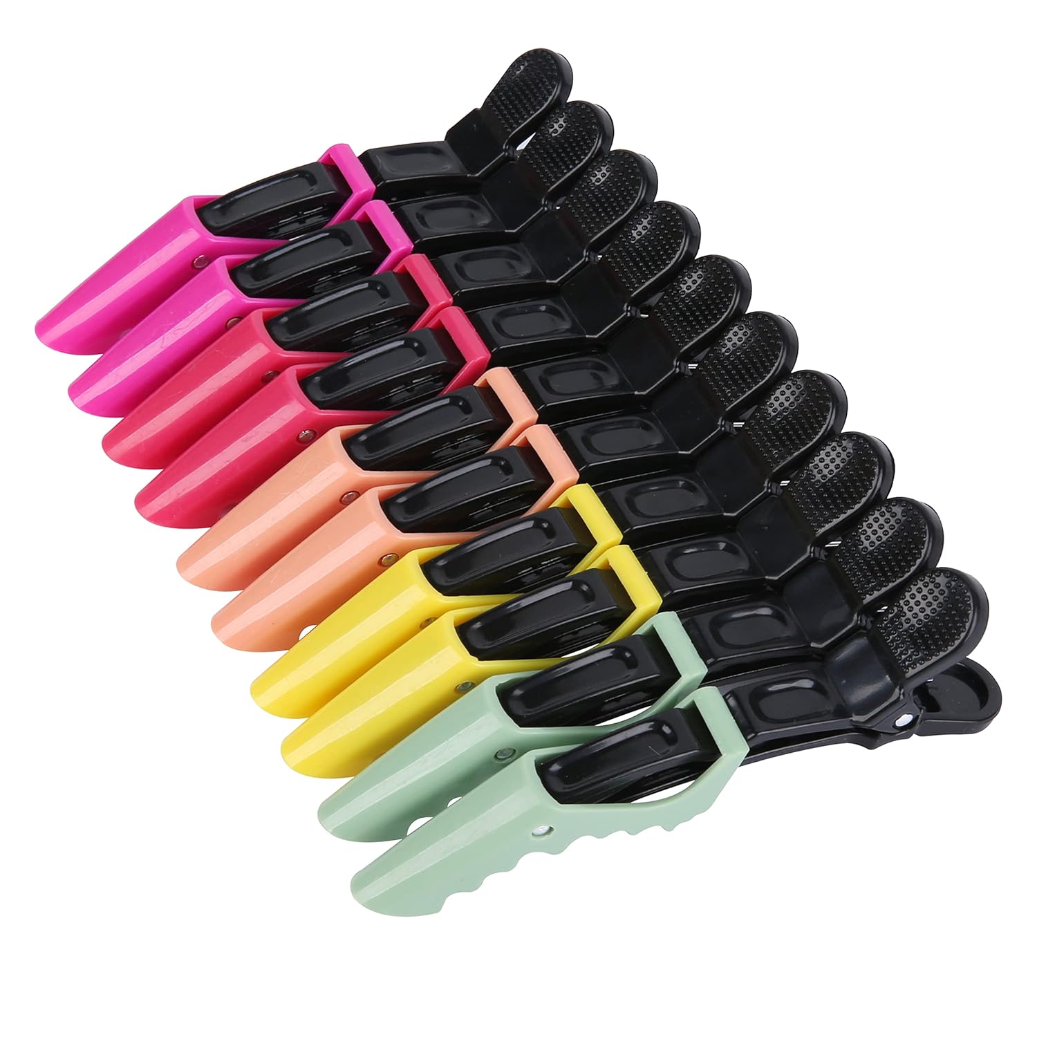 Bunte Haarclips Set, 12 Stück, Friseur Zubehör, Kunststoff, rutschfest, Styling Klammern.