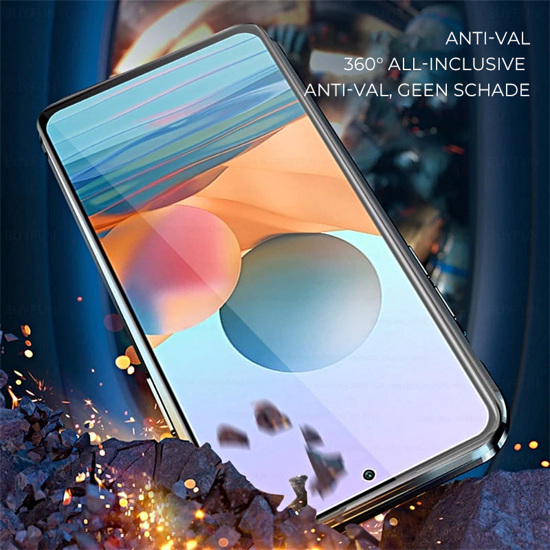 Smartphone mit robustem, stoßfestem Gehäuse, 360-Grad-Schutz, kratzfest, modernem Design.