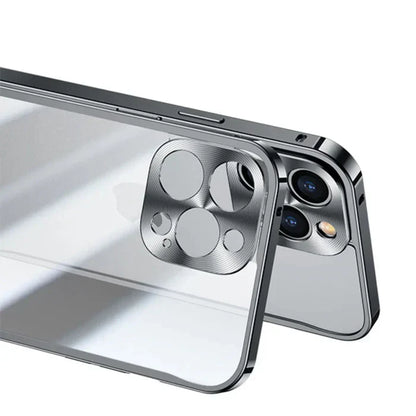 Transparente Handyhülle für iPhone 13 Pro, stoßfest, klar, mit Kameraschutz, TPU-Material.