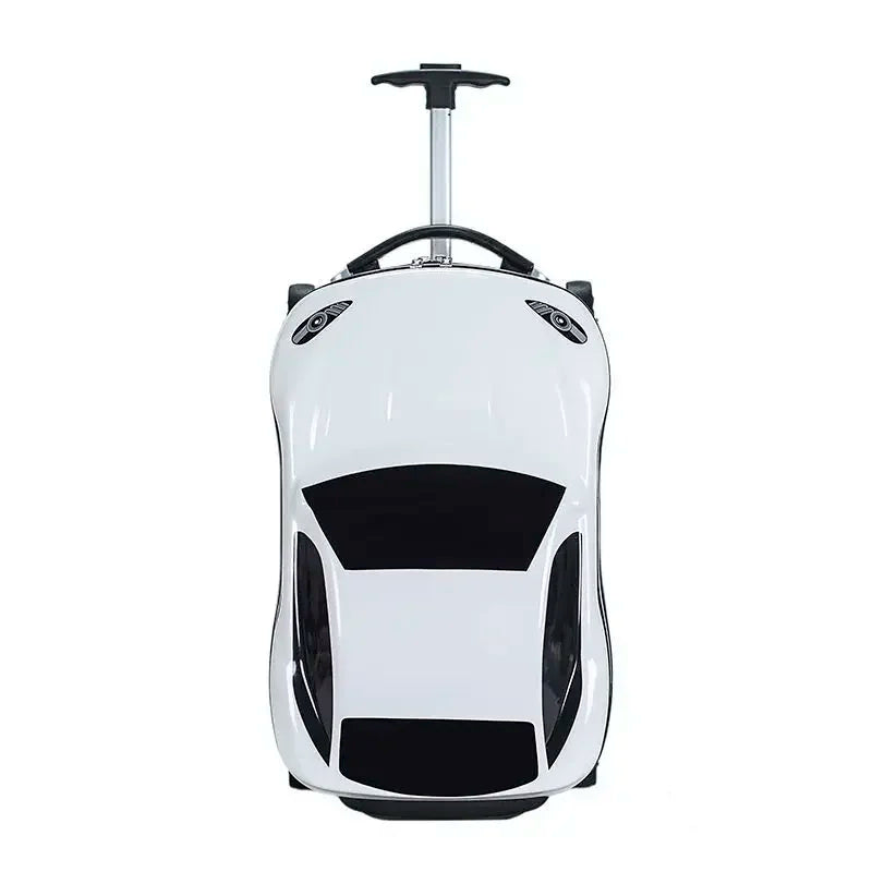 Kinderkoffer | Auto-Design | 3D | 4 Spinnerrollen | Hartschale-Weiß-Luzern Mode