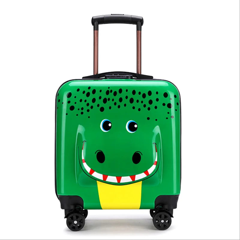 Kinderkoffer | Süß | Tierdruck | Handgepäck | Leicht | Reißverschluss-Dino-Luzern Mode