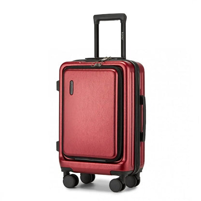 Hartschalen-Koffer | 3 Größen | TSA-Zahlenschloss | 4 Spinnerrollen-Rot-S (40 L)-Luzern Mode