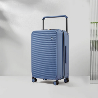 Hartschalen-Koffer | Breitem Griff | TSA-Zahlenschloss | Spinnerrollen-Blau-M (65 L)-Luzern Mode