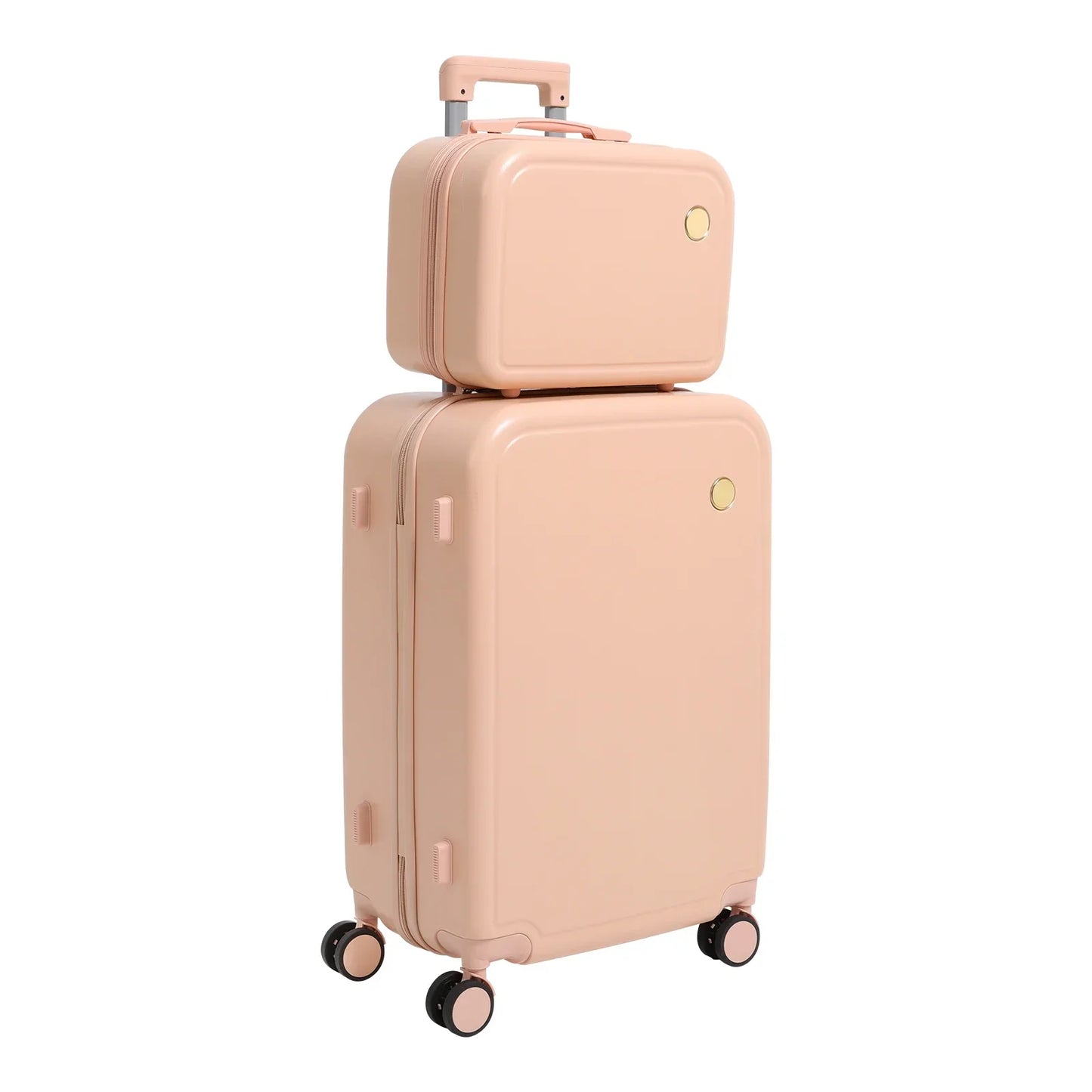 Duo Hartschalen-Kofferset | Kosmetikkoffer | Handgepäck | Unifarbe-Rosa-Luzern Mode