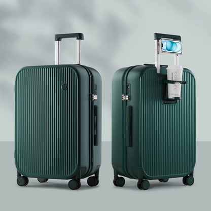 Hartschalen-Reisekoffer | Leicht | Robust | Integrierte Halter-Dunkelgrün-S (42 L)-Luzern Mode