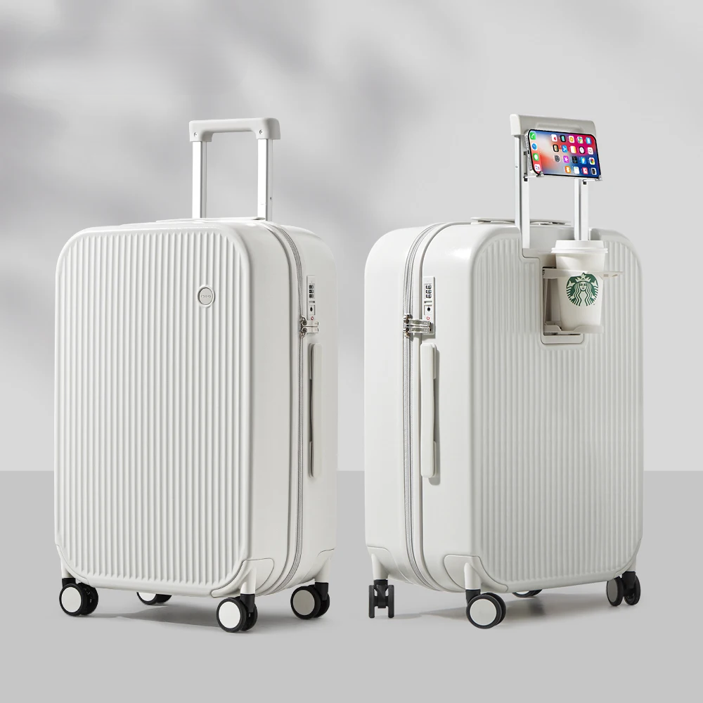 Hartschalen-Reisekoffer | Leicht | Robust | Integrierte Halter-Weiß-S (42 L)-Luzern Mode