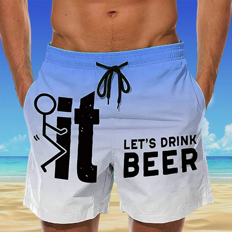 Herren Badeshorts | Hawaii | Elastischem Bund | Taschen | UV-Schutz-Luzern Mode