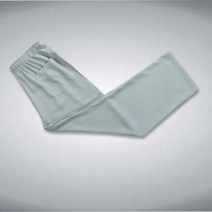 Hellgraue Herrenhose, traditionell chinesisch, elastischer Bund, Baumwolle, Tang-Anzug-Stil.