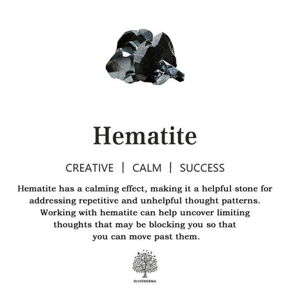 Hämatit-Stein, schwarz, glänzend, beruhigend, kreativ, Erfolg, Heilstein, Meditation, Energie.
