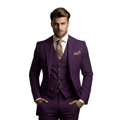 Men's 3-Piece Suit Set with Blazer, Vest and Dress Pants 6