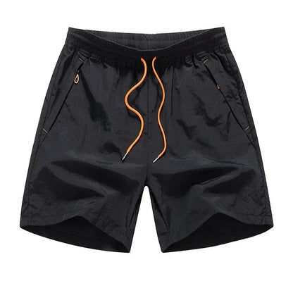 Herren Laufshorts Sommer | Doppellagig | Reißverschluss | Atmungsaktiv | Sportlich-Schwarz-S-Luzern Mode