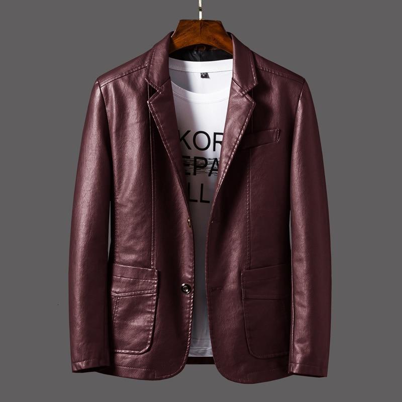 Herren Blazer | Lammleder | Einfarbig | Zwei Knopf Frontverschluss-Weinrot-S-Luzern Mode