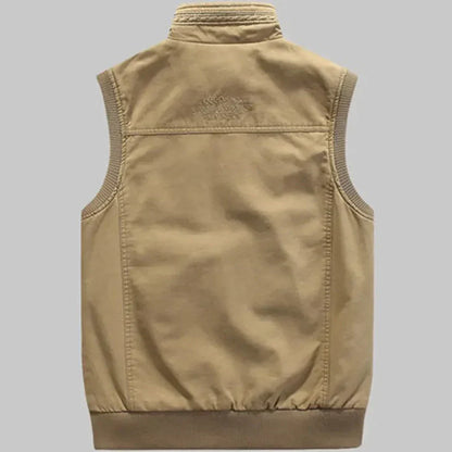 Herren Outdoor-Weste | Baumwolle | Ärmellose | Reißverschluss-Luzern Mode