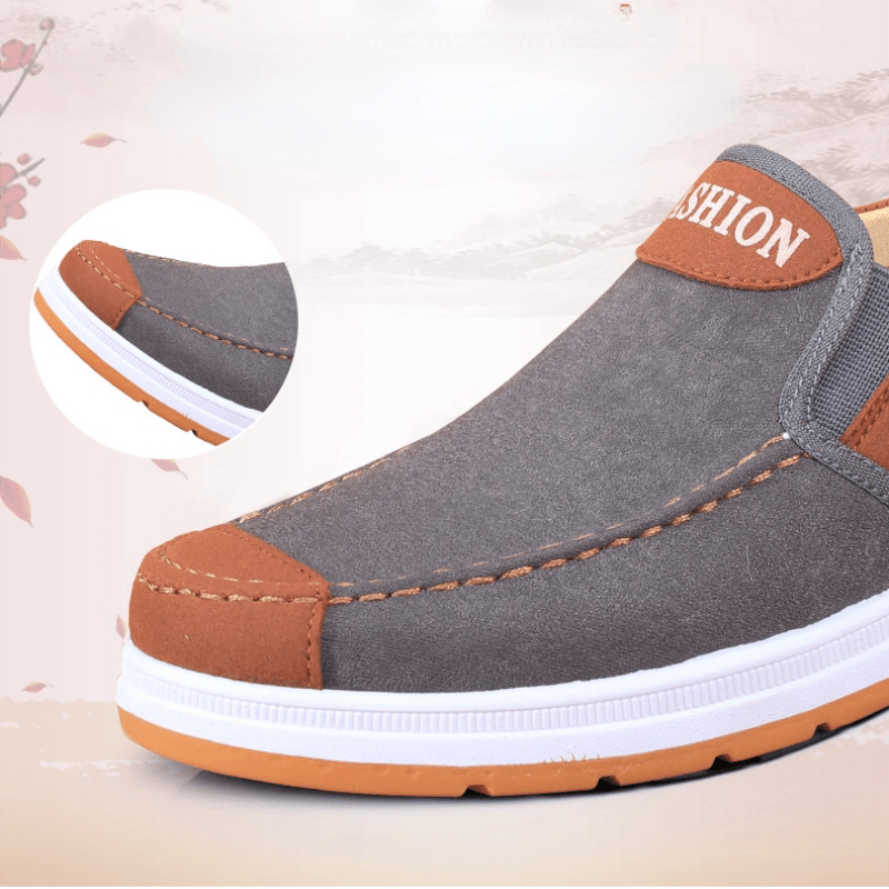 Herren Schuhe | Canvas | Vegan | Hineinschlüpfen | Gummi Sohle-Luzern Mode