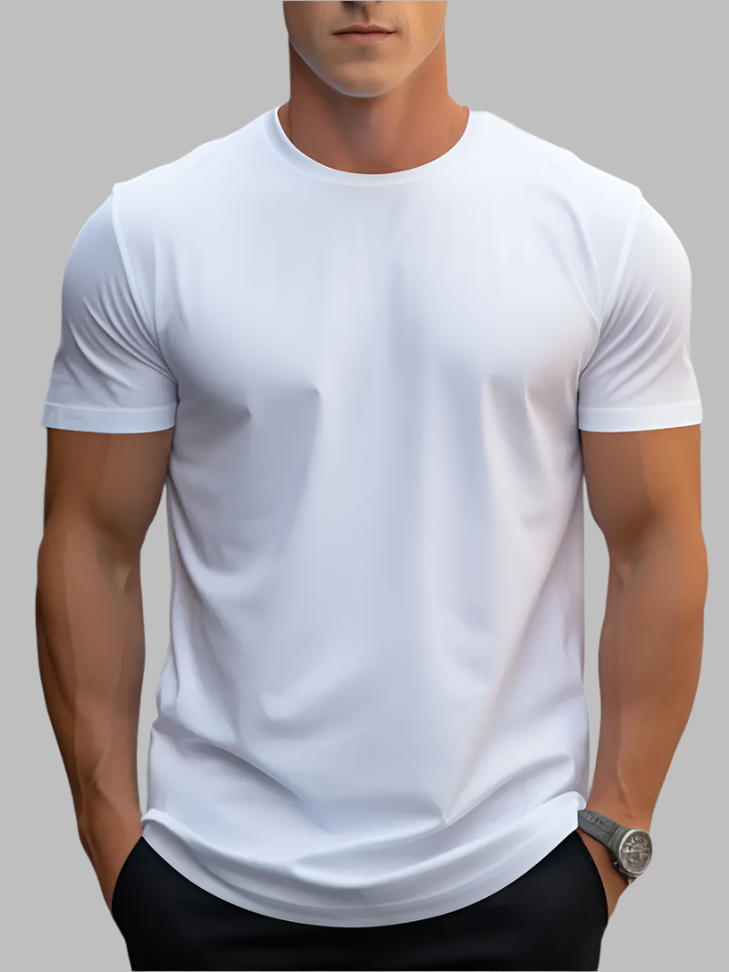Herren-T-Shirt | Baumwolle | Kurzarm | Rundhals | Regular Fit | Modern-Weiß-S-Luzern Mode
