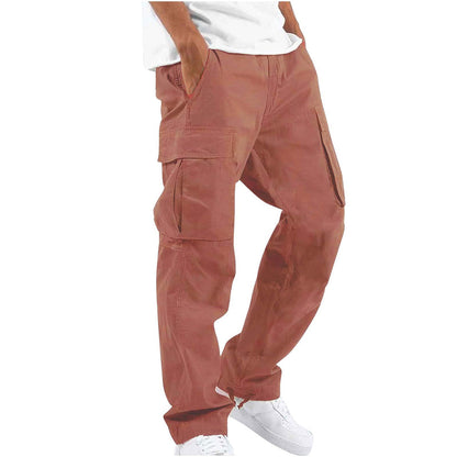 Herren Cargo-Hose, braun, Baumwolle, Taschen, lässig, modisch, Freizeitkleidung.