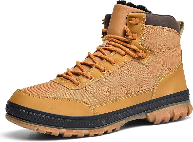 Brauner Herren-Wanderschuh, wasserdicht, rutschfest, Outdoor-Stiefel, Leder, robust.