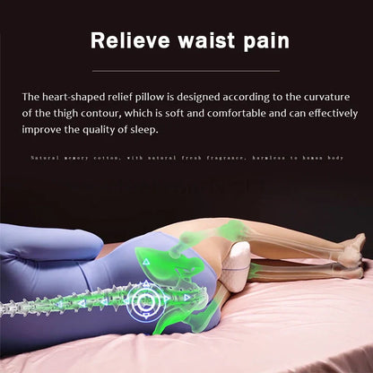 Herzförmiges Kissen zur Linderung von Rückenschmerzen, ergonomisch, bequem, Schlafqualität verbessern.