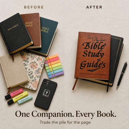 Bible Study Companion Guide with a Page for Each of the 66 Books, Faux-Leather 5