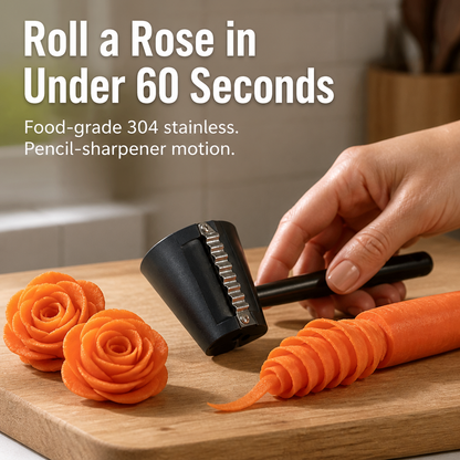 Vegetable Rose Maker Tool - Stainless Steel Carrot Curler & Garnish Peeler 1