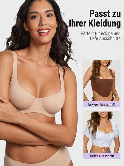 Seamless Balconette Bra with Double-Layer Cups, Lift and Shape Without Padding 10