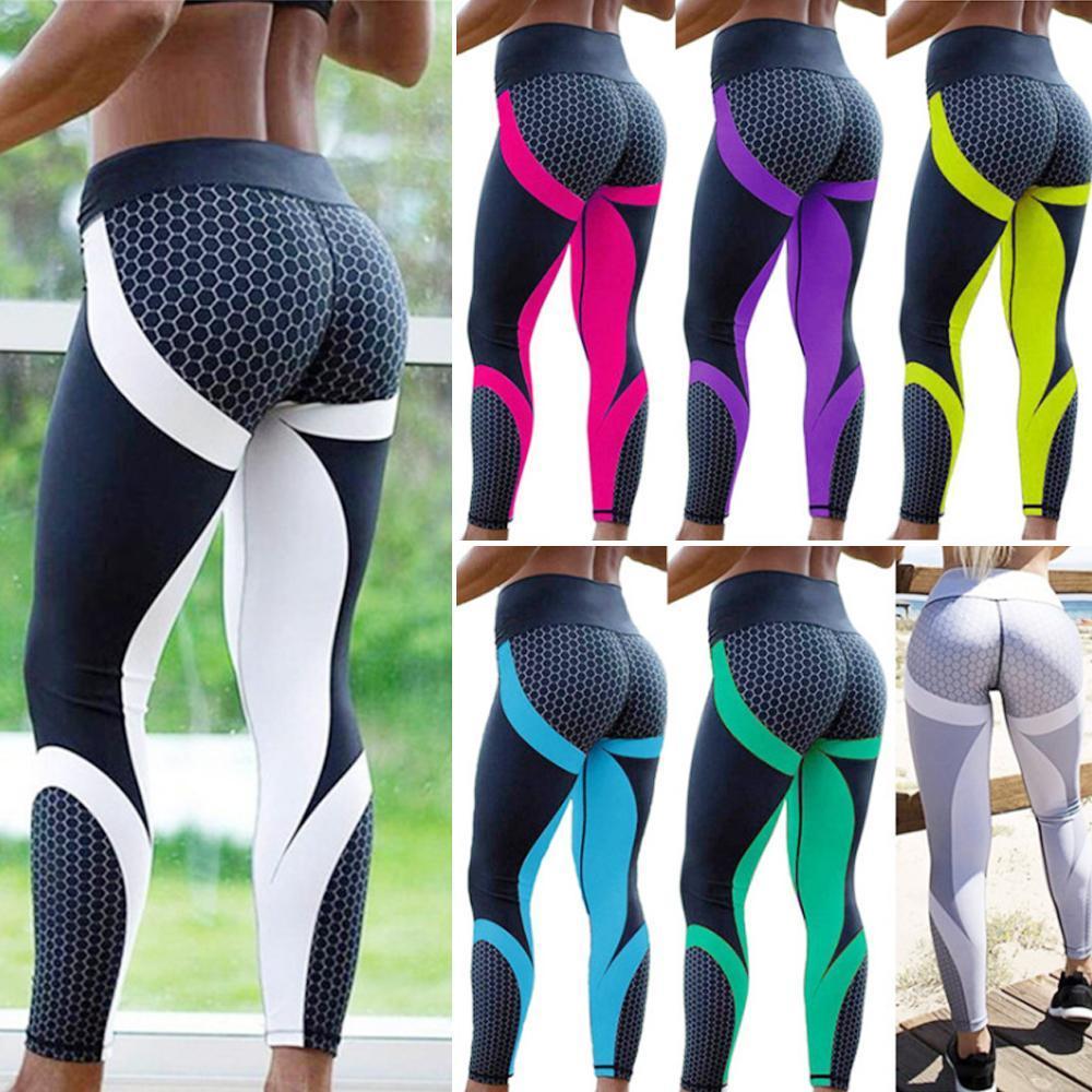 Damen Yoga Leggings | Geometrischem Muster | High Waist | Elastisch-Luzern Mode