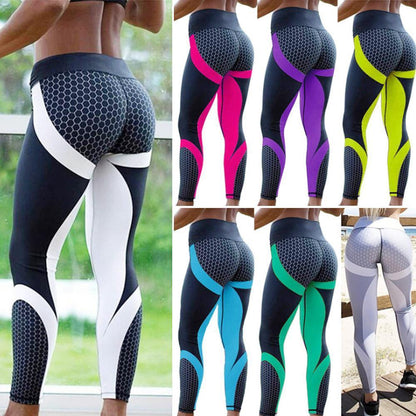 Damen Yoga Leggings | Geometrischem Muster | High Waist | Elastisch-Luzern Mode