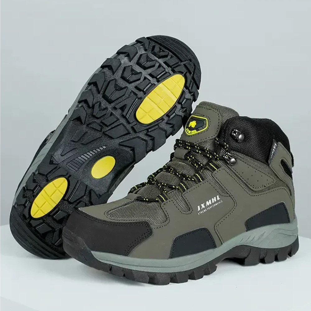 Grüne Wanderschuhe, wasserdicht, rutschfeste Sohle, Outdoor-Bergstiefel für Herren.