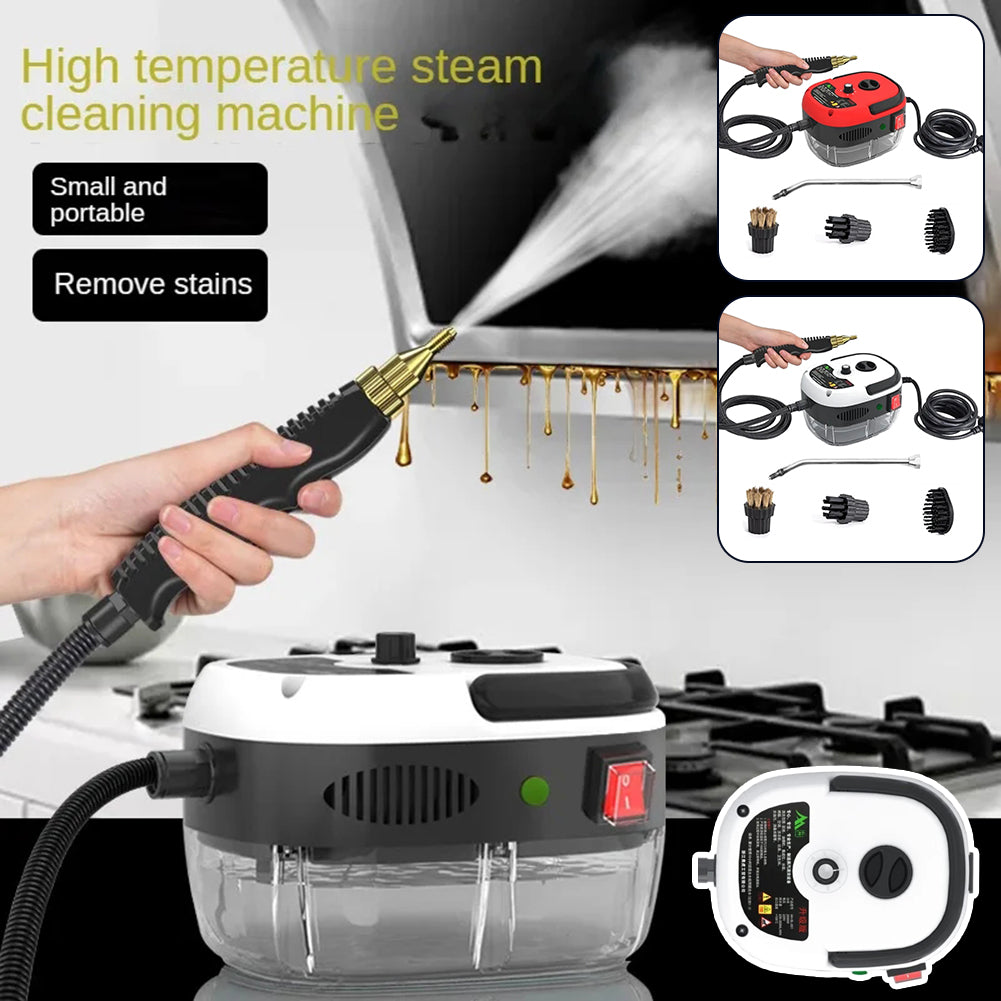 Tragbarer Dampfreiniger, schwarz-weiß, für Fleckenentfernung, Hochtemperatur, Küche.